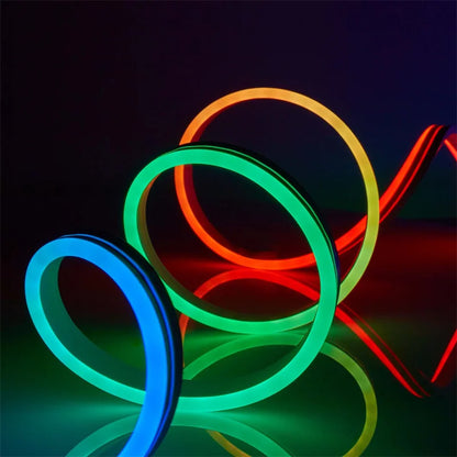 TUYA Neon LED Strip Lights 12-24V 84LEDs/M Silicone Neon Rope Light with Music Sync RGBIC Dreamcolor Chasing Strip Tape for Room