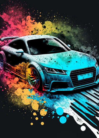 Colorful Vehicles Poster Canvas Art Pop Graffiti Lurxry Cars Print Murals Modern Wall Art Hanging Pictures Home Decor Unframed