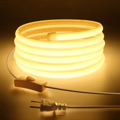 High Quality LED Strip Light COB Neon Lamp Tape AC220V Flexible Waterproof For Living Room Kitchen Cabinet Garden Courtyard Deco