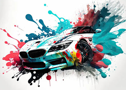 Colorful Vehicles Poster Canvas Art Pop Graffiti Lurxry Cars Print Murals Modern Wall Art Hanging Pictures Home Decor Unframed