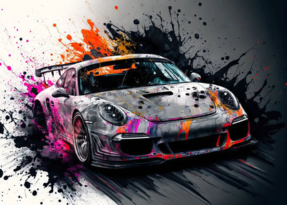 Colorful Vehicles Poster Canvas Art Pop Graffiti Lurxry Cars Print Murals Modern Wall Art Hanging Pictures Home Decor Unframed