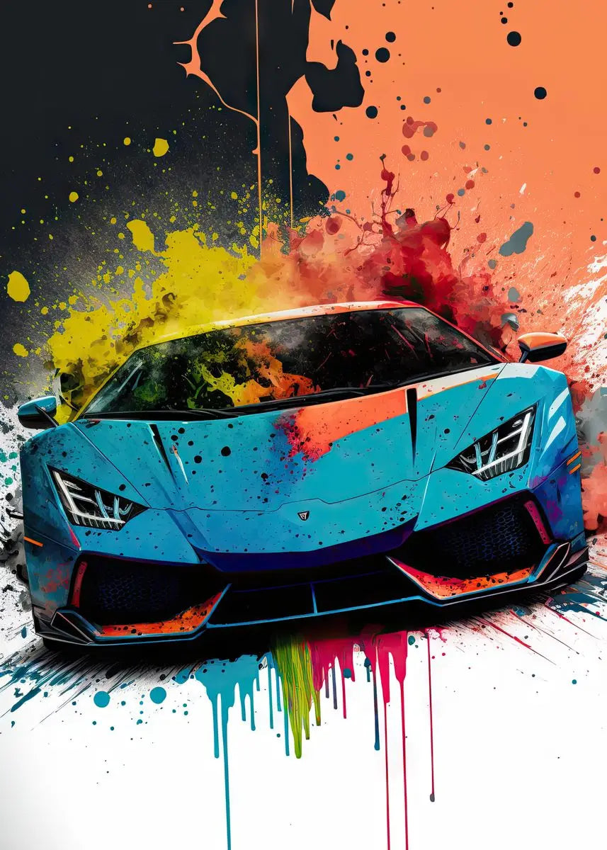 Colorful Vehicles Poster Canvas Art Pop Graffiti Lurxry Cars Print Murals Modern Wall Art Hanging Pictures Home Decor Unframed