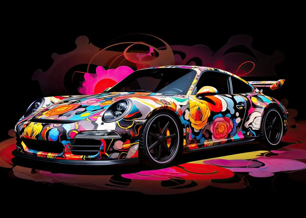 Colorful Vehicles Poster Canvas Art Pop Graffiti Lurxry Cars Print Murals Modern Wall Art Hanging Pictures Home Decor Unframed